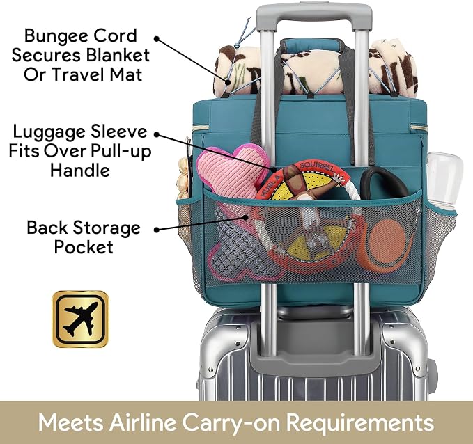 Dog Travel Bag for Traveling| Week Away/Overnight Travel Accessories with Multi-Function Pockets|Pet Travel Set for Dog and Cat|Ultimate Gift for Dog Moms &Dads, Doggy Lovers &Pet Owners