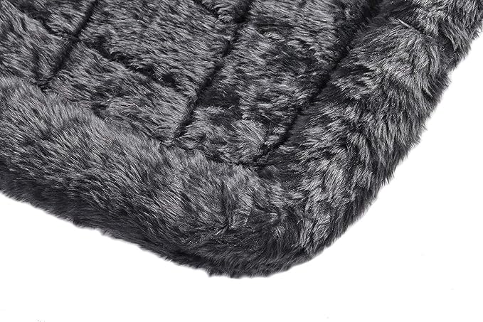 MidWest Homes for Pets QuietTime Dog Bed – Gray Faux Fur Bolster, Ultra-Soft and Machine Washable, Fits 36-Inch Crates and Carriers, for Medium to Large Breed Dogs