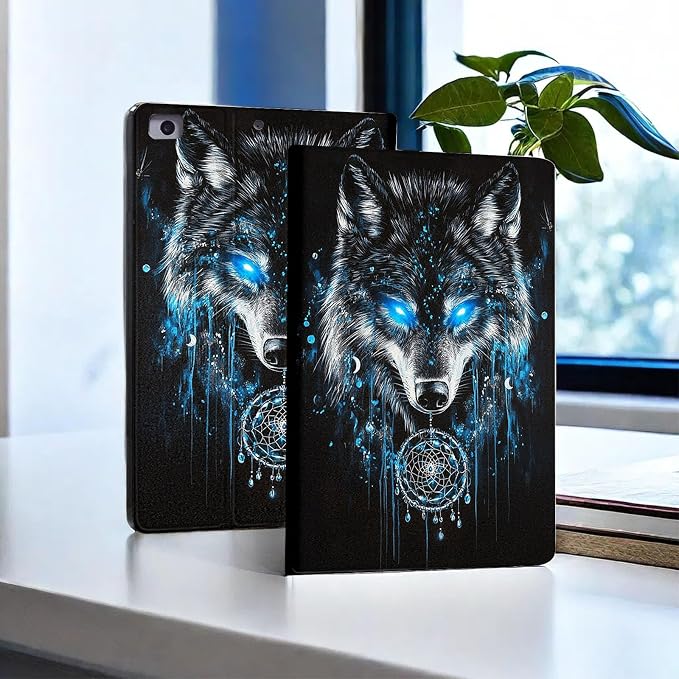 for Microsoft Surface Pro X/Pro X Plus-13 2019/2020/2021/2024 Tablet Case,Auto Wake/Sleep,Adjustable Stand Protective Cover - Wolf
