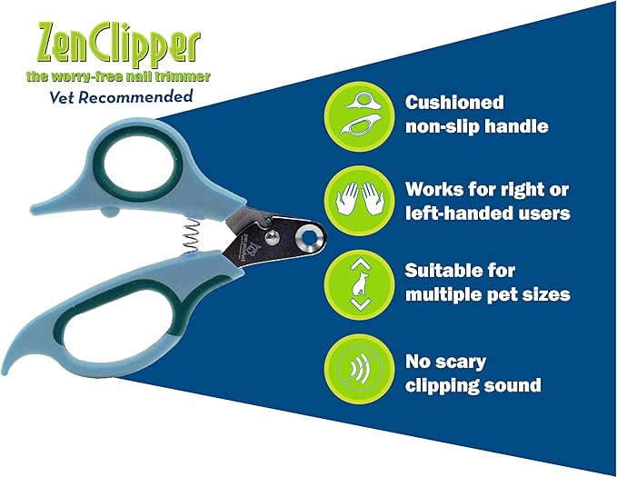 Zen Clipper Pet Nail Clipper for Dogs – Dog Nail Clipper for Safer Dog Grooming and Nail Care - Clean, Quiet, and Easy-to-Use Stainless Steel Dog Nail Trimmer - (5mm Hole)