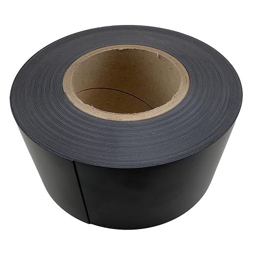 Master Magnetics Flexible Magnet Strip with Black Vinyl Coating, 1/32"" Thick, 3"" Height, 50 Feet, 1 Roll