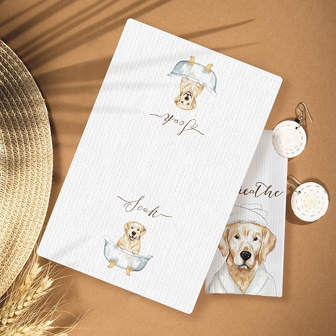 Golden Retriever Gifts Hand Towels Set of 4, Golden Retriever Gifts for Lovers Women, Dog Decor Hand Towels for Bathroom,16x24 Inches