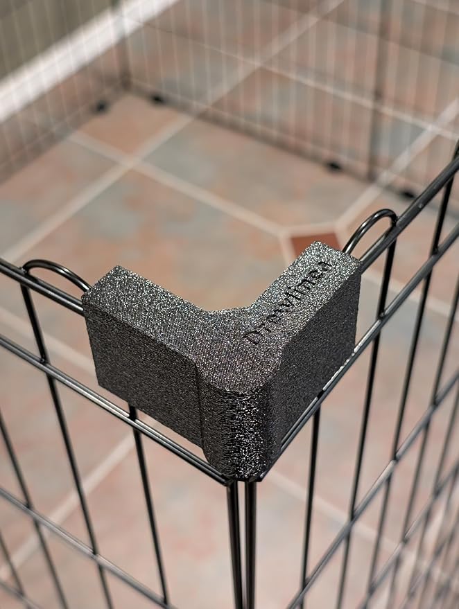 Pet Playpen Square/Rectangle Shape Keeper - 8 Brackets (4 Corner + 4 Straight) Configuration Stabilizer for Wire Metal Exercise Pen - Dog Puppy Bunny Kennel Clamp Holder (Black)