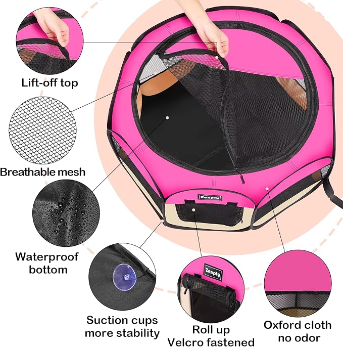 Foldable Pet Playpen, Pop Up Dog Kennel Tent for Indoor and Outdoor Use | Foldable Pet Playpen, Pop Up Dog Kennel Tent for Indoor and Outdoor Use