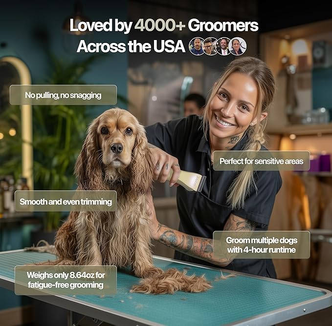 Hornet 5-in-1 Professional Pet Grooming Clipper for Dogs & Cats, Low Noise, Precision Trimmer for Trimming, Shaping & Styling