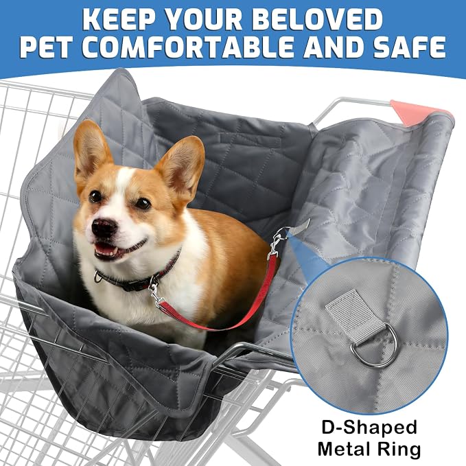 Portable Shopping Cart Cover for Dogs with Carry Bag | Pet Grocery Cart Seat Cover, Comfortable and Easy to Clean for Everyday Use