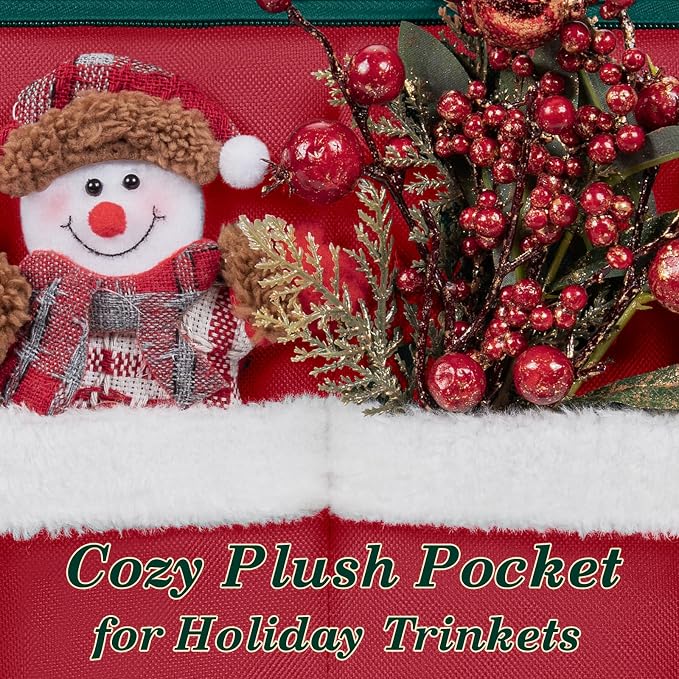 Christmas Ornament Storage Box with Adjustable Dividers Zippered Top Stores up to 128 Holiday Ornaments (3 Inch) Xmas Ball Decorations Organizer Storage Container Bin