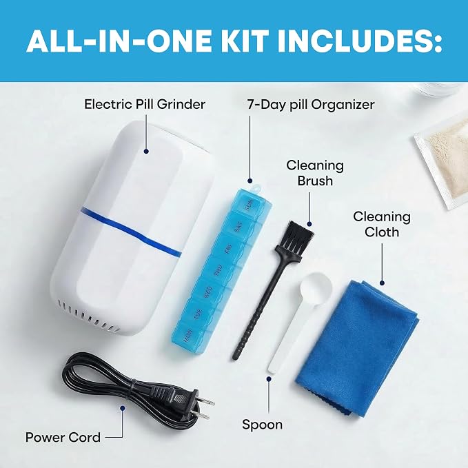 Electric Pill Crusher for Fine Powder: Pill Grinder to Handle 100+ Pills