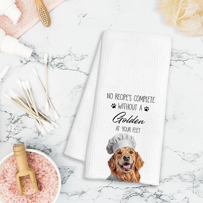 Golden Retriever Gifts Kitchen Towels Decorative, Gifts for Golden Retriever Lovers Dish Tea Towels for Kitchen Drying, Dog Mom Lovers Hand Towels, 16x24 Inch