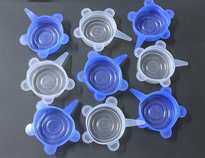 COMTIM Pet Food Can Lids, Silicone Stretch Can Lids Covers for Dog Cat Food, Reusable Expandable Universal Size Fit Most Cans and Jars, 9 PACK