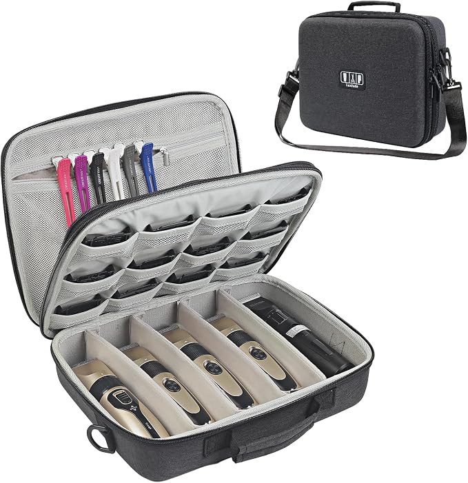 Luxtude Large Barber Case, Barber Bags for Clippers and Supplies, Large Hair Clipper Case for Travel, Clipper and Trimmer Cases, Barbers Accessories for Wahl 5Star/Hatteker/Oneisal/Andis Grooming
