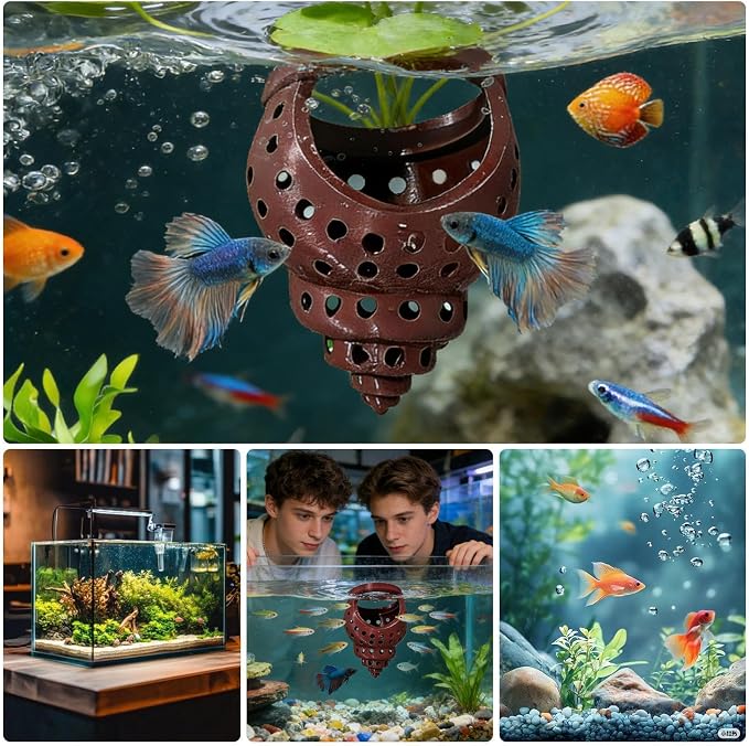 Floating Betta Bed, Fish Tank Decoration, Shrimp Cave Resting Spot with Soft Design, Aquarium Habitat Accessory, Relaxation Resting Stand, Betta Furniture for Home Office Bedroom