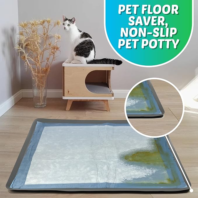 TidyFriend Reusable Silicone Dog Training Tray for 23 x 30 Inches Pads, Washable Puppy Potty Station, No-Spill Heavy Duty Pee Pad Holder for Dogs - Easy to Clean & Travel Friendly (Grey)