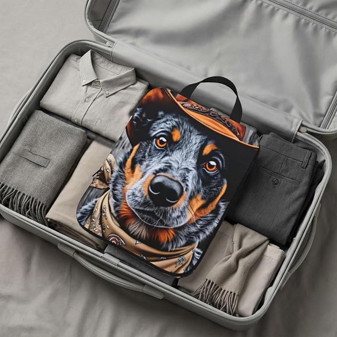 Australian Cattle Dog Compression Packing Cubes Set Of 4, Lightweight Expandable Travel Organizer Bags With Double Zipper For Vacation Business