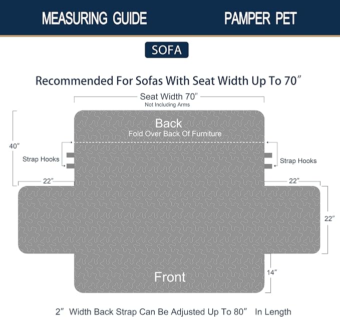 Brilliant Sunshine Grey Heart Love Patchwork Couch Cover, 70" seat | Quilted Sofa Cover, Living Room & Bedroom Furniture Protector, Large Washable Slipcover for Pets, Dogs & Cats