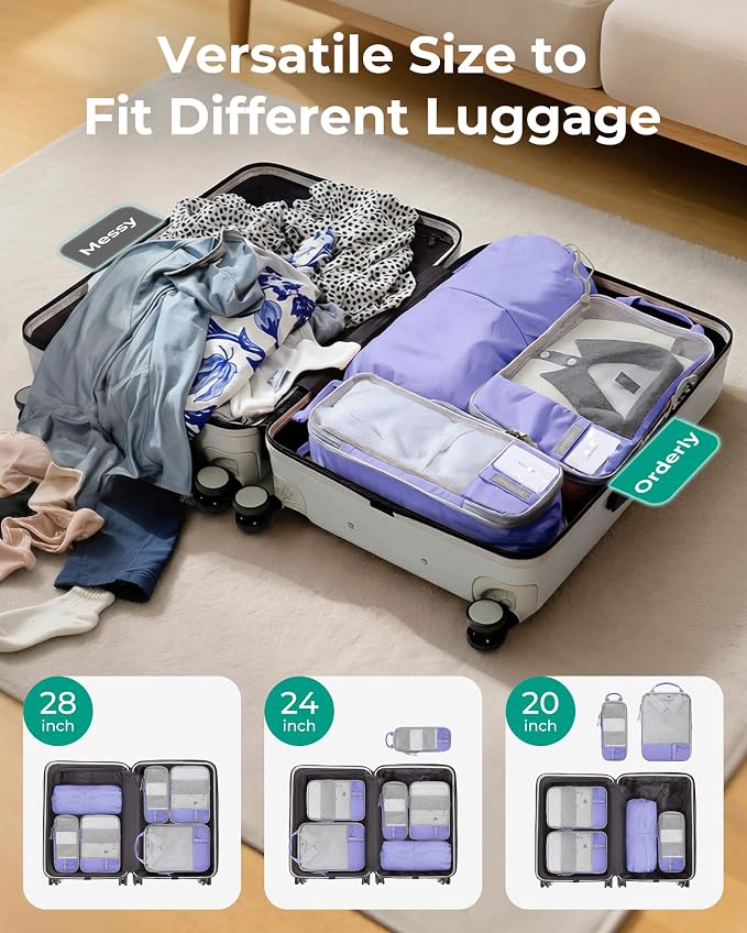 BAGSMART Compression Packing Cubes for Travel Essentials | 14 Set /6 Set /4 Set/2 Set, Lightweight, Durable