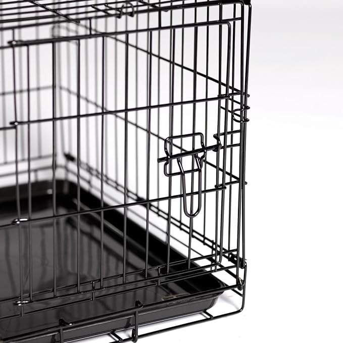 Prevue Pet Products Home On-The-Go Single Door Dog Crate - XS, Black | Extra Small Collapsible Dog Cage for Travel, Indoor and Outdoor Use, Foldable Kennel Design, Deep Plastic Pan