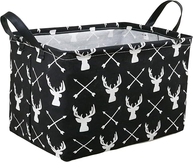 Kid Storage Basket Gift Shelf Basket Toy Storage Bin, Nursery Basket Organizer Box for Children Room Deco With Handles (Deer)