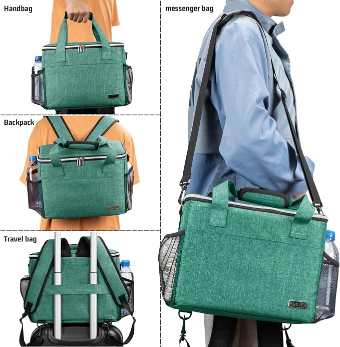 BAGLHER Dog Travel Bag Backpack Pet Supplies Backpack Pet Accessories Storage Bag 5-Piece Set With Shoulder Strap 2 Lined Pet Food Containers 2 Foldable Feeding Bowls Essential Kit for Pet travel