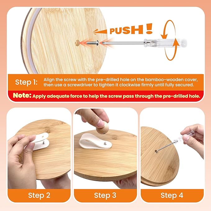 HOYTAMDAR 3 Pack Airtight Dog Treat Containers Bamboo Lids, Dog Treat Jars | Dog Food Storage Container with Scoops, Clamps, Labels and Marker, Dog & Cat Treat Holder