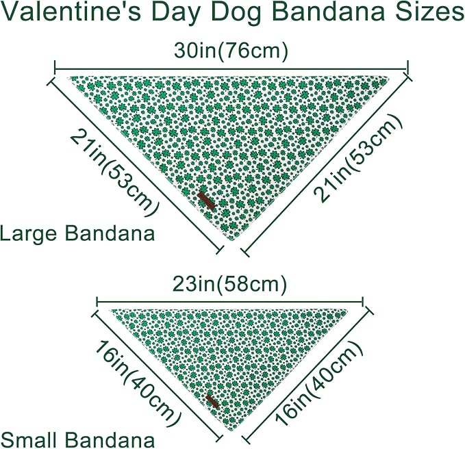 St. Patrick's Dog Bandana, UP URARA PUP Shamrock Triangle Bid Scarf for Medium Large Dogs, Cotton Kerchief for Girl Boy Puppies, Cute Spring Green Bandana,S