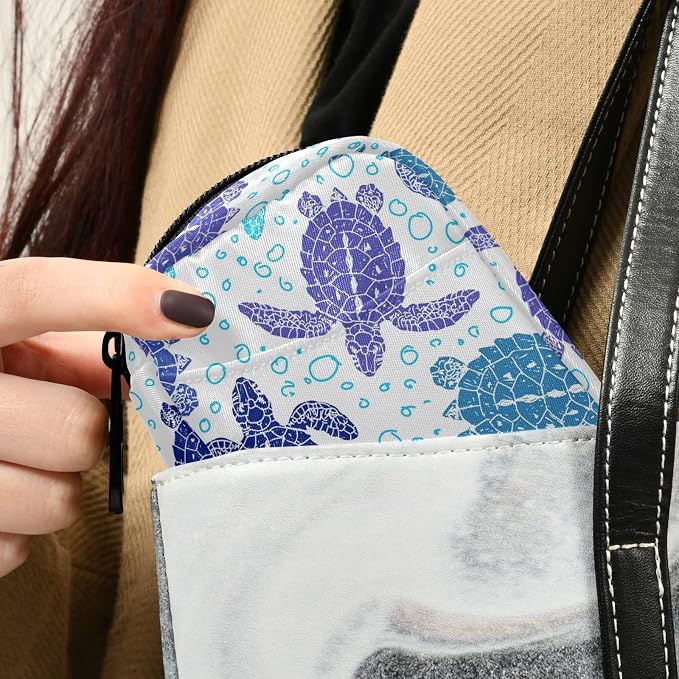 Naanle Vintage Sea Turtle Pill Box 7 Day Pill Case Travel Pill Organizer Bag with Zipper Portable Weekly Case Compact Size for Supplement Vitamin Holder