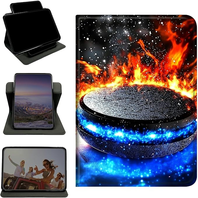 Case for Samsung Galaxy Tab S11 Ultra 2025 14.6" SM-X930/X936, 360 Degree Rotating Stand with Multi-Angle Vertical & Horizontal Viewing Shockproof Shell for Women Men, Blue Red Flames
