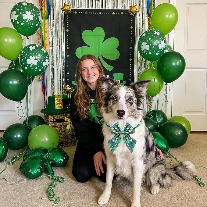 PET SHOW 10 Pack St. Patricks Day Sailor Dog Bowties for Large Dogs