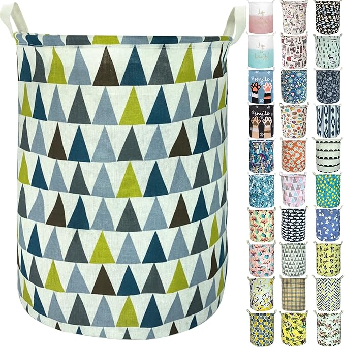 Merdes 19.7’’ Waterproof Foldable Laundry Hamper, Dirty Clothes Laundry Basket, Linen Bin Storage Organizer for Toy Collection (Triangle2)
