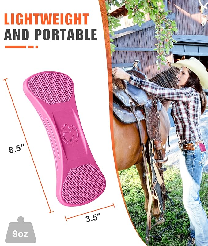 Horse Grooming Shedding Tool - Blade-Free Horses Brush for Grooming Kit Supplies, Pink