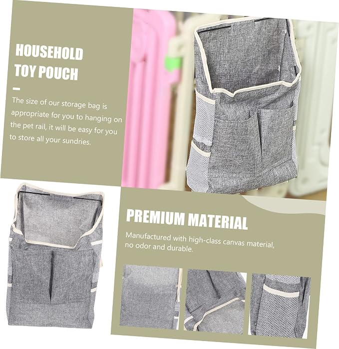 Happyyami PET Storage Bag for Toys and Accessories Hanging Food Pouch Organizer Sturdy Waterproof Container for Dogs and Cats for Home or Travel