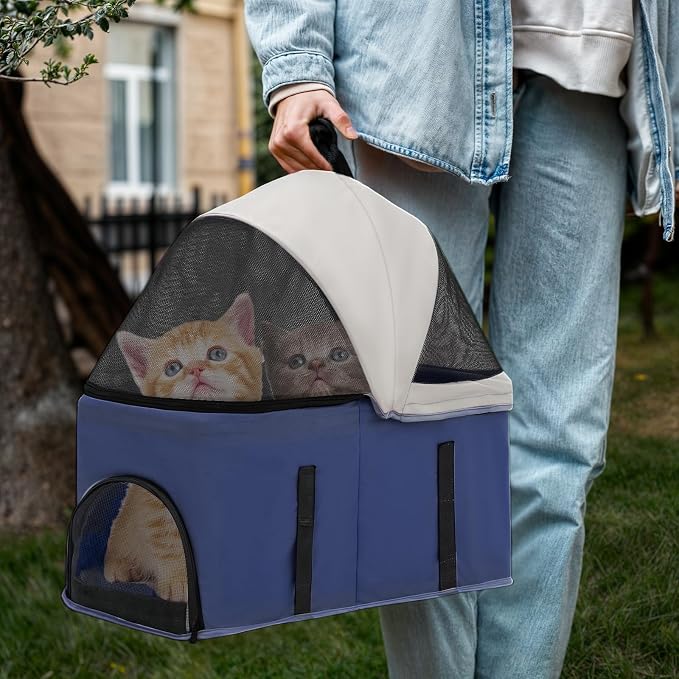 Magshion 3-in-1 Foldable Pet Stroller for Small to Medium Dogs and Cats | Dog Travel Jogger with Detachable Carrier, Cup Holder & Storage Basket, For Small/Medium Dogs & Cats Up to 33 lbs