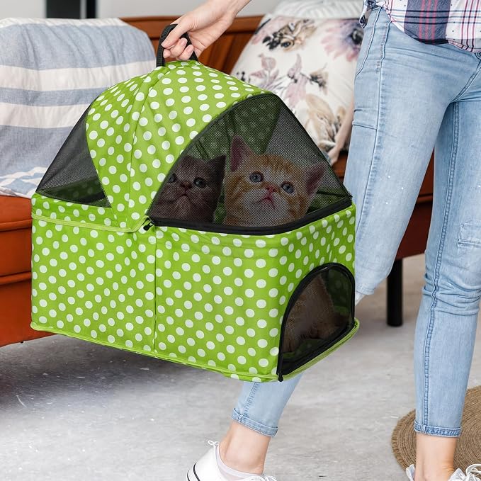 Magshion 3-in-1 Foldable Pet Stroller for Small to Medium Dogs and Cats | Dog Travel Jogger with Detachable Carrier, Cup Holder & Storage Basket, For Small/Medium Dogs & Cats Up to 33 lbs