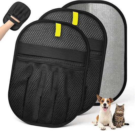 Pet Hair Removal Glove for Dog & Cat, Electrostatic Reusable Magic Brush Pet Hair Remover Tool, New Upgraded 5-Finger Design, Cleaning Static Cat Grooming Gloves for Furniture, Couch, Car Seat, Carpet
