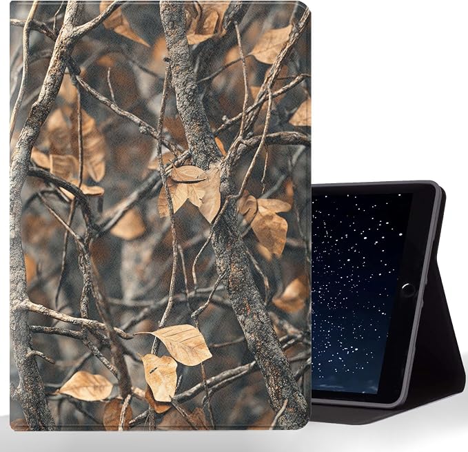 Tablet Case for iPad Air 13" M3/M2,iPad Pro 12.9" 6th/5th/4th/3rd Generation,Shockproof Protective Cover with Stand,Auto Wake/Sleep,Dead Branches and Leaves Pattern