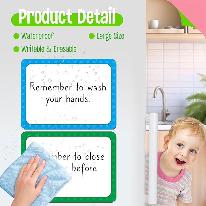 5 PCS Large Magnetic Labels, 5 Colors Reusable Dry Erase Blank Magnets Write & Wipe Organization Chart for Whiteboard, Locker, Fridge, School Office Home Classroom Use (11" x 7.9")