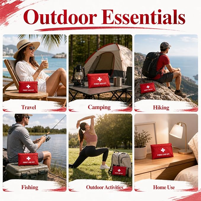 First Aid Bags Empty,Mini First Aid Pouch Empty,Mini First Aid Kit Bulk,Zipper Pouches for Emergency,Travel and Outdoor (Red 30 Pack, 4.3 * 6.3 inch)
