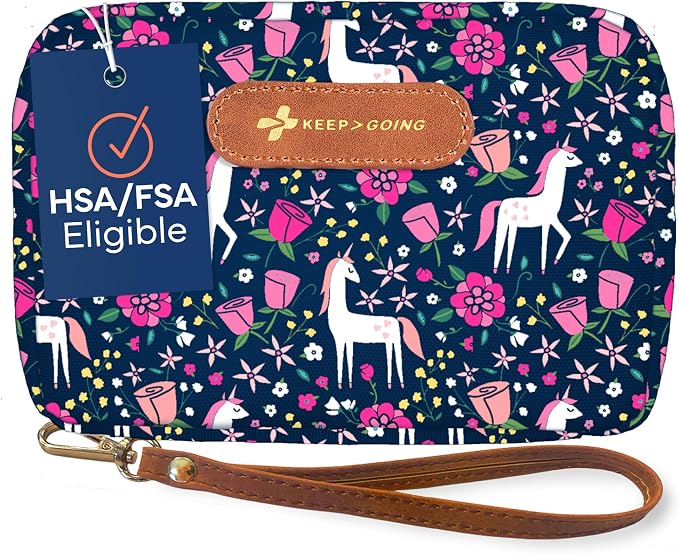 KeepGoing Travel First Aid Kit for Kids, 130 Pc. TSA-Approved Travel Size | Toddler First Aid Kit, Mini First Aid Kit for Car, Home, Purse, Diaper Bag & Backpack, Latex-Free Bandages
