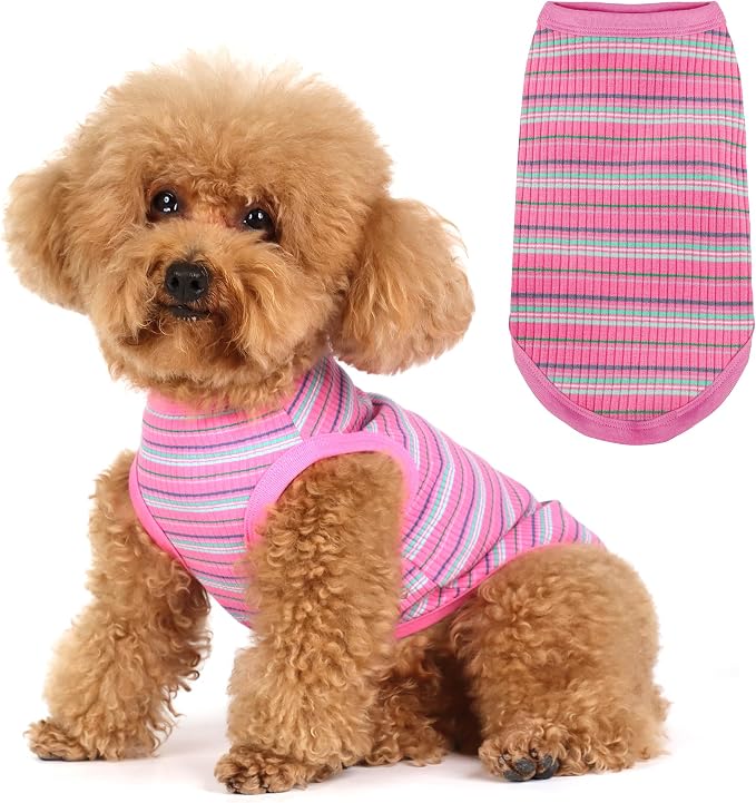 Elevate Your Pet's Comfort and Fashion: Premium 100% Cotton Rib Dog Shirt Vest for Small Breeds Like Chihuahuas, Yorkies, and Puppies .Year-Round Style with Tank-Style Puppy Attire Light Purple XXL
