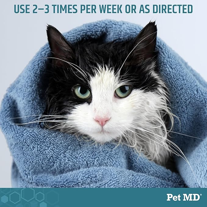 Pet MD Benzoyl Peroxide Shampoo for Dogs and Cats – Helps Relieve Itchy, Oily & Flaky Skin – Deep Cleansing & Deodorizing Formula – Scented – 12oz