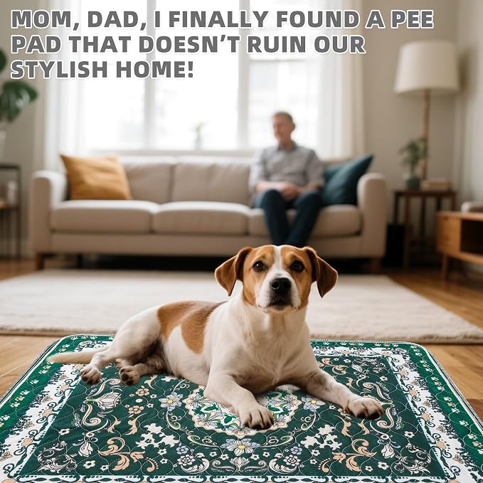 Washable Pee Pads for Dogs, 2 Pack Super Absorbent Reusable Puppy Training Pads Waterproof, Nonslip and Leak-Proof Dog Pee Pads, Large Pet Mats Whelping Pads for Floor, Crate, Couch 36*41