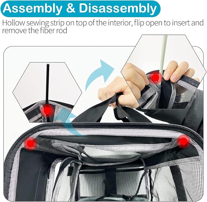Wakytu TSA Approved Pet Carrier for Small Cats and Dogs,17.7x11x8.3, Black | 3 entrances & 5 vents, waterproof rip-stop, anti-escape locks, padded strap,plane underseat,cat dog carrier