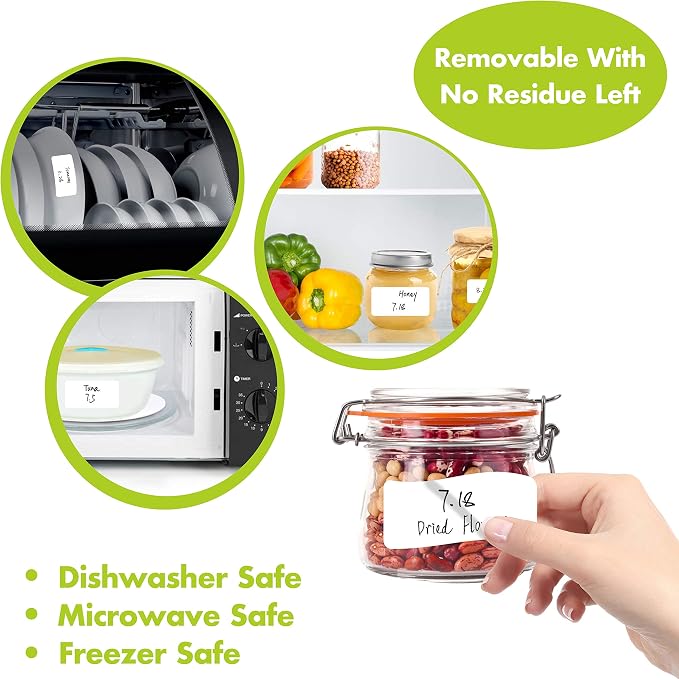 120 Large Size Removable Customizable Blank Labels, Water/Oil/Tear Resistant, No Residue for Home Organization Projects, Bins, Kitchen Storage Containers, Desk Items(2”x 4”)