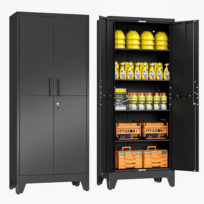 70.86" Metal Storage Cabinet for Garage, Tool Cabinet, Utility Cabinet