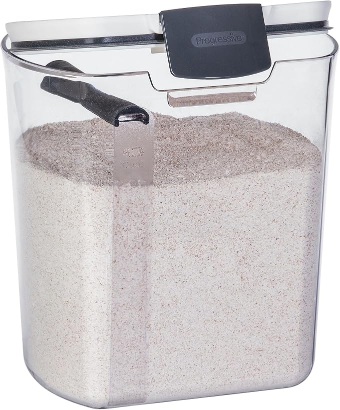 ProKeeper Flour Storage Container with Airtight Lid, 4-Quart Capacity | Includes Leveling Bar for Mess-Free Measuring, BPA-Free and Dishwasher Safe