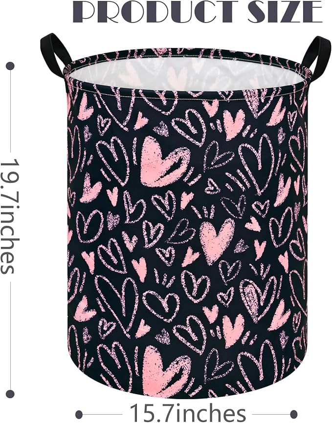 MAIZMZ Girls Room Storage Basket Decor Organizer Bins Kids Hamper Storage Bins Toy Box Women Laundry Basket Large Canvas Collapsible Chest for Home/Dorm/Kitchen/Pet/Office/Closet/Shelf/Gift Baskets