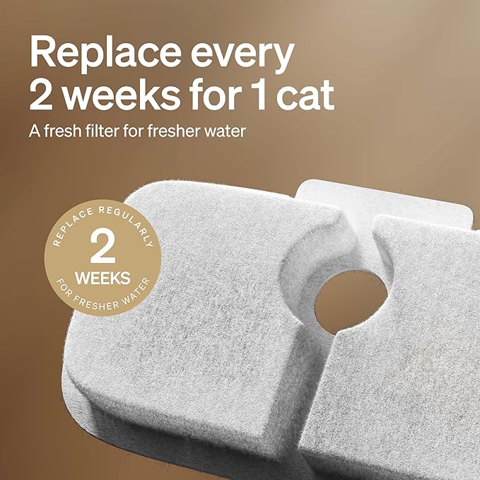 Bundle of PETLIBRO App Cat Water Fountain, 2.5L/84oz Dockstream Pet Fountain for Cats Inside with 2.4GHz Wi-Fi + PETLIBRO 8 Pack Replacement Filters for Dockstream Cat Water Fountain