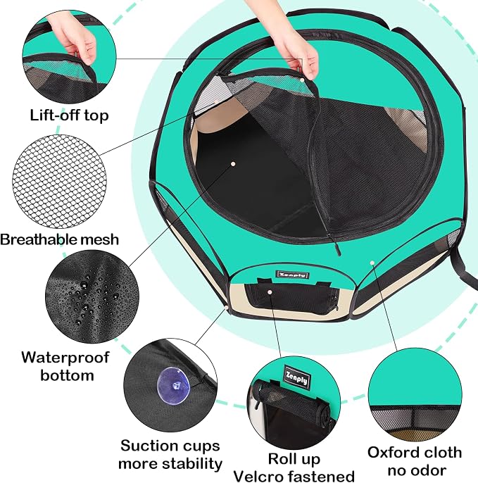 Foldable Pet Playpen, Pop Up Dog Kennel Tent for Indoor and Outdoor Use | Foldable Pet Playpen, Pop Up Dog Kennel Tent for Indoor and Outdoor Use
