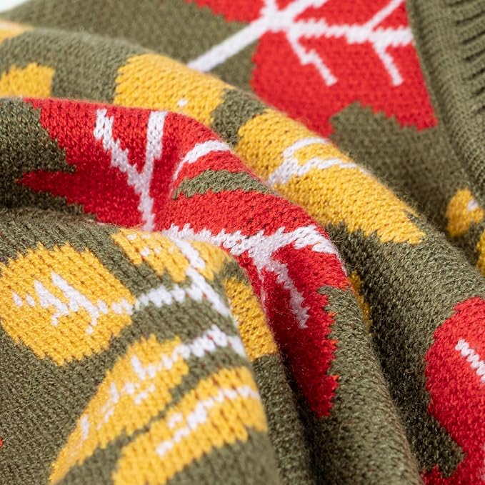Fitwarm Maple Dog Sweater, Thermal Dog Winter Clothes for Small Dogs Boy Girl, Fall Pet Outfit, Red, Yellow, White, Olive Green, Small