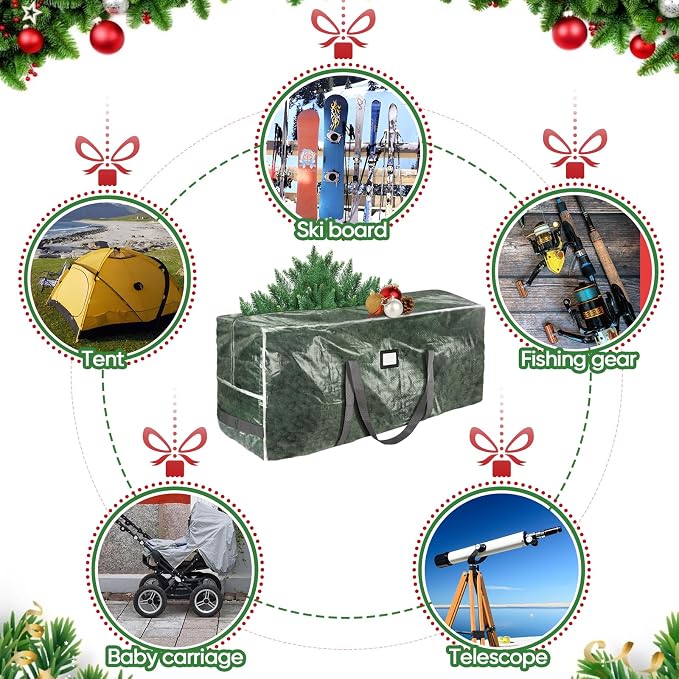 BALEINE 7.5 ft Christmas Tree Storage Bag, Heavy Duty Extra Large Artificial Christmas Tree Bag with Reinforced Handles and Dual Zippers Wide Opening (Transparent, 7.5 ft)